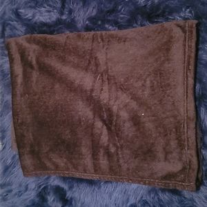 Brown chocolate color fleece blanket average size